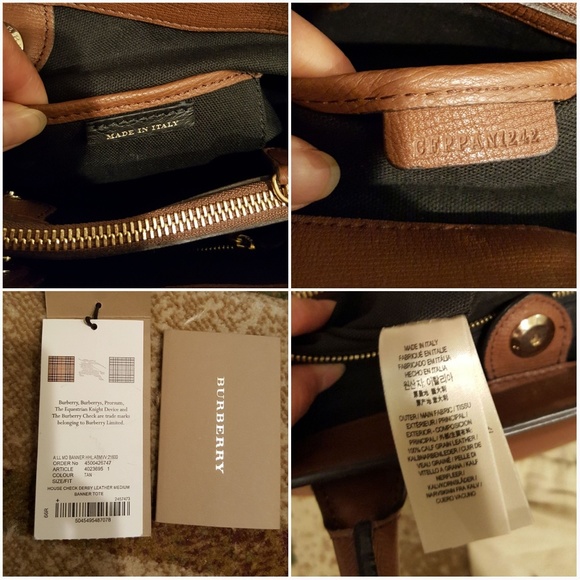 Burberry Tan Medium Banner Leather Tote Bag - Picture 8 of 8
